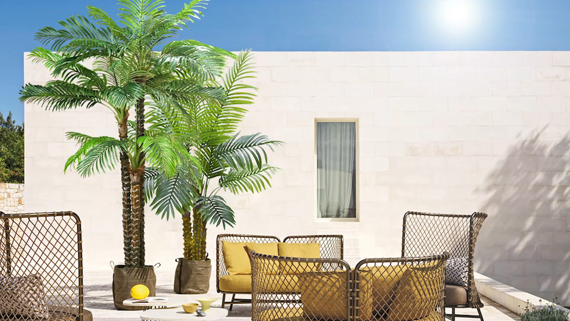Amazon.com: ROOMTEC 8ft Artificial Palm Tree for Outdoors Triple